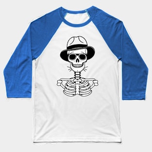 Cool stylish skeleton with hat fashion lover Baseball T-Shirt